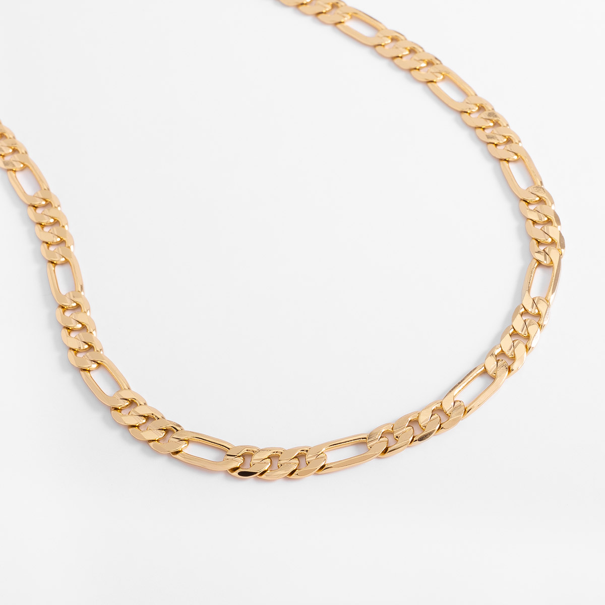 Collar en baño de oro eslabones largos diseño clásico 60 cm