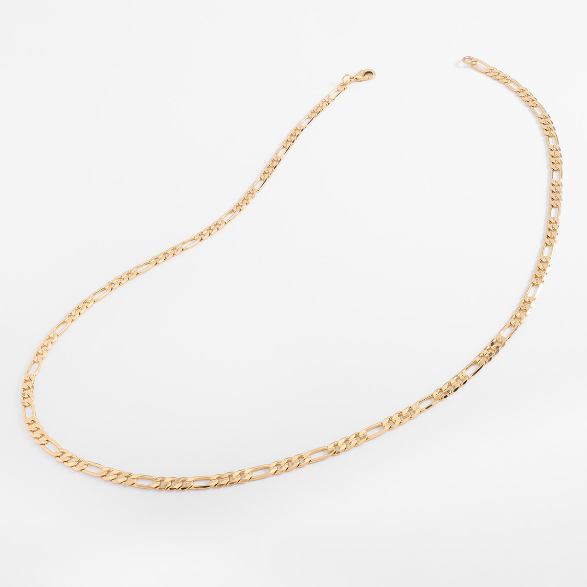 Collar en baño de oro eslabones largos diseño clásico 60 cm