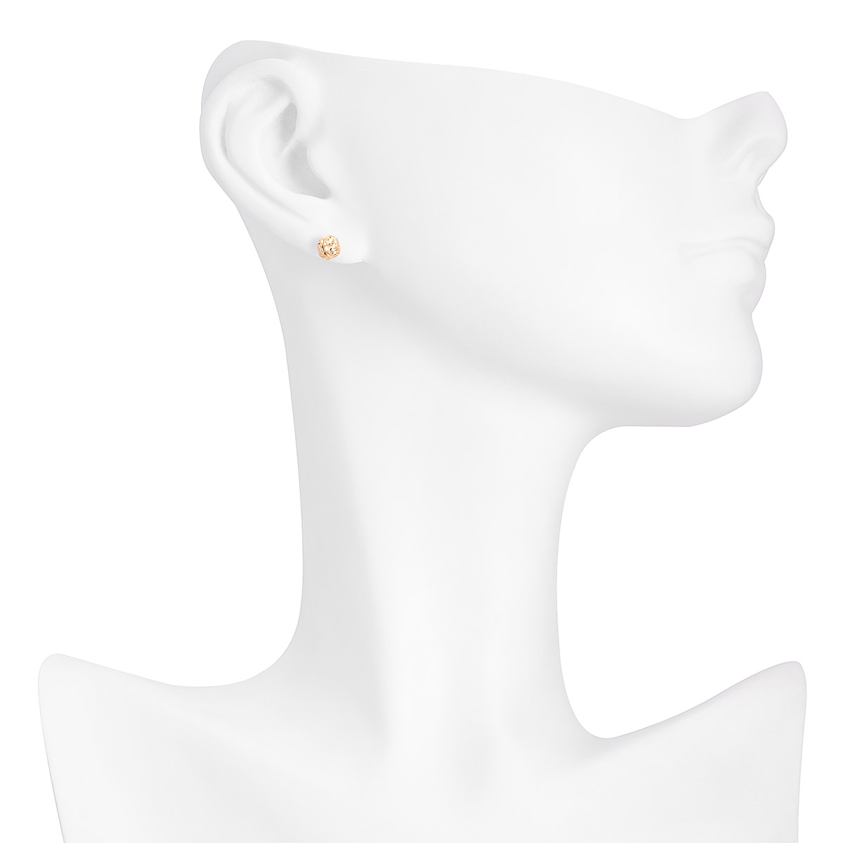 Aretes en baño de oro esfera texturizada diseño moderno