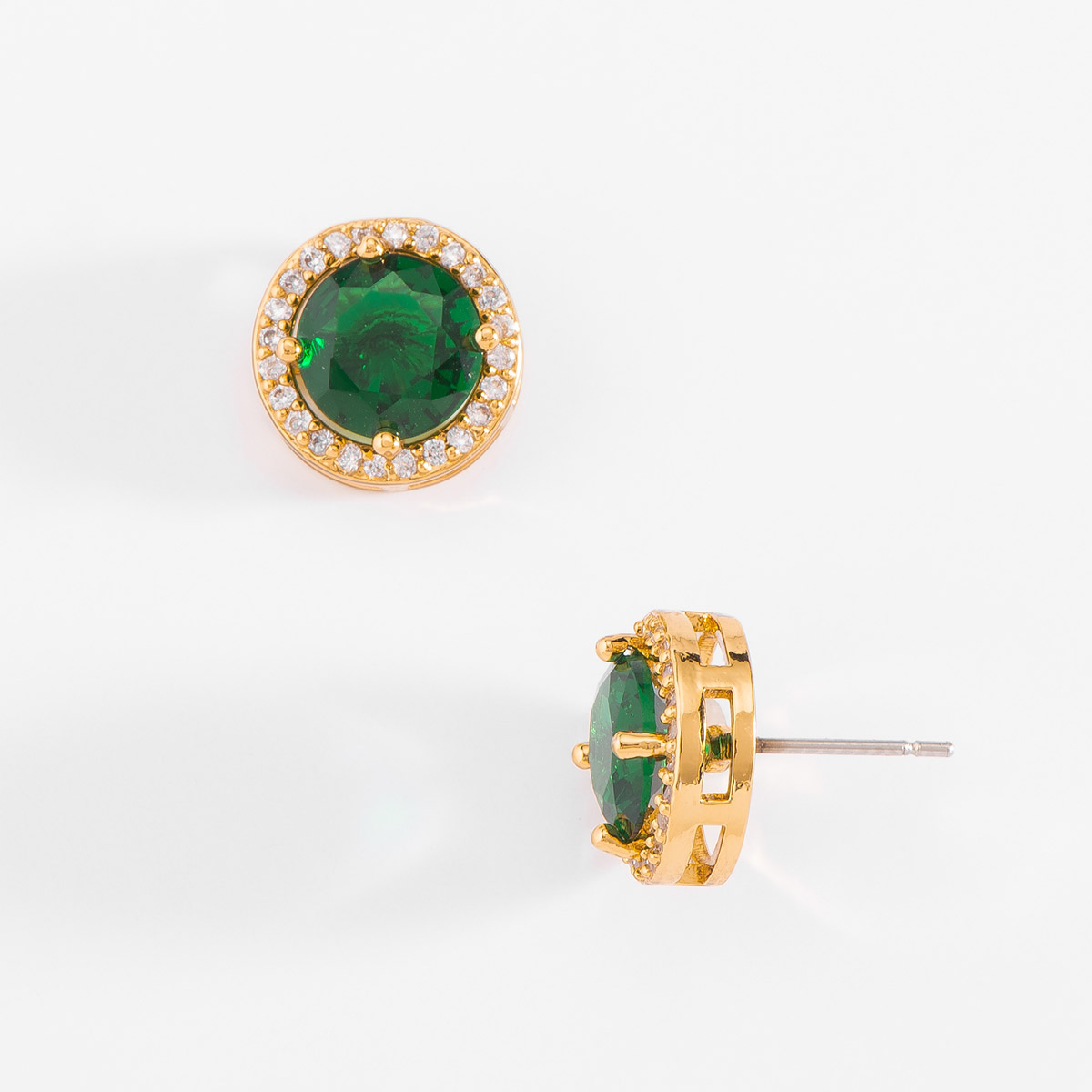 Aretes de Oro con Diamonice Esmeralda Aretes de Oro con Diamonice Esmeralda