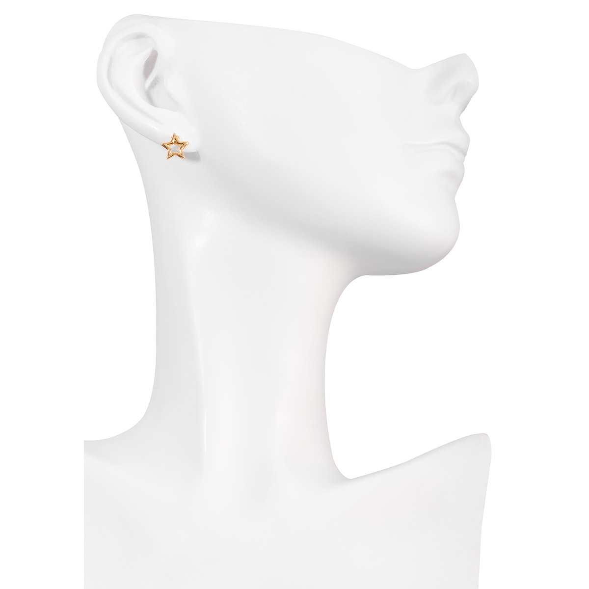 Aretes en baño de oro con forma de estrella hueca, un diseño moderno y versátil que aporta un matiz distintivo y fresco a cualquier estilo diario.