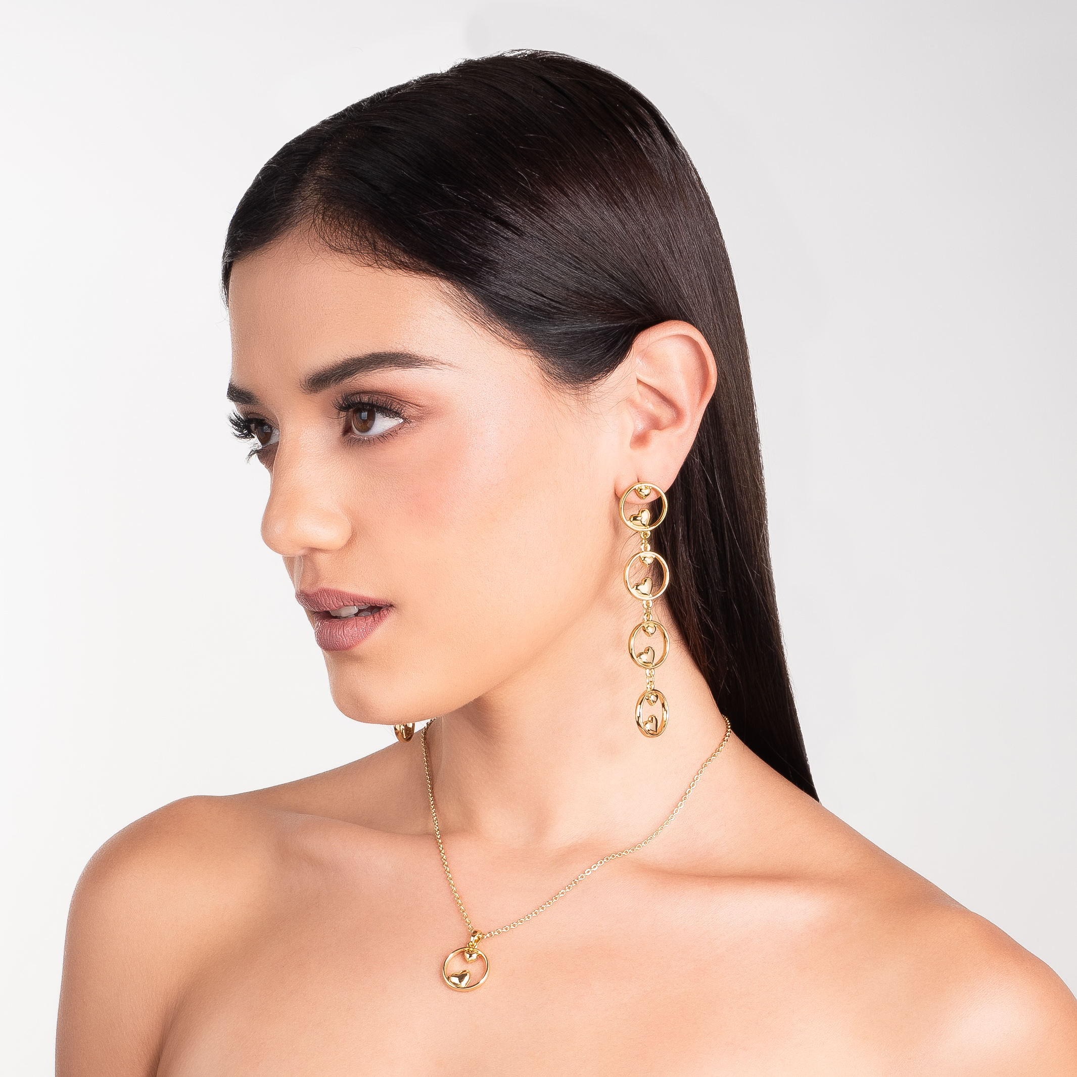 Aretes en baño de oro
