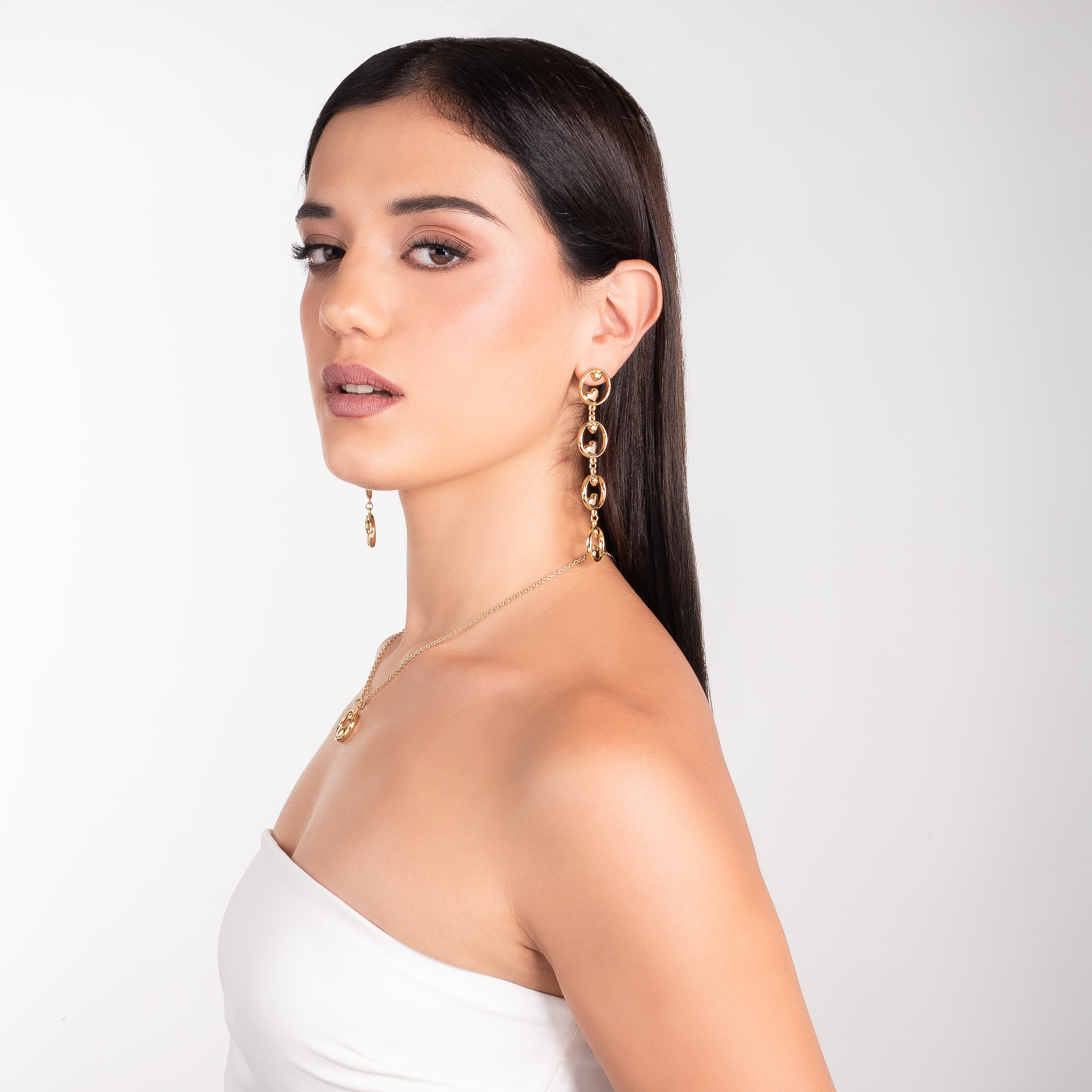 Aretes en baño de oro