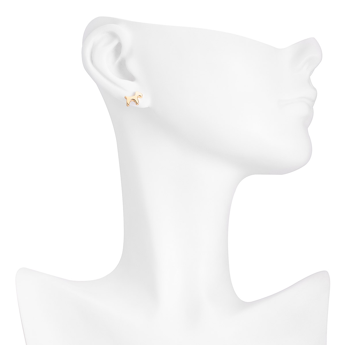 Aretes en baño de oro figura de perro diseño minimalista
