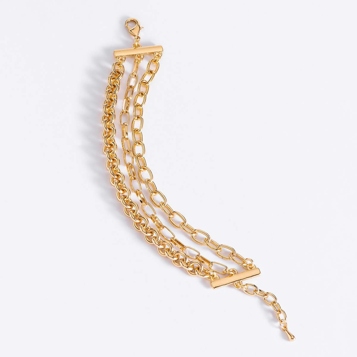 Pulsera de oro elegante de 19 cm con extensión adicional