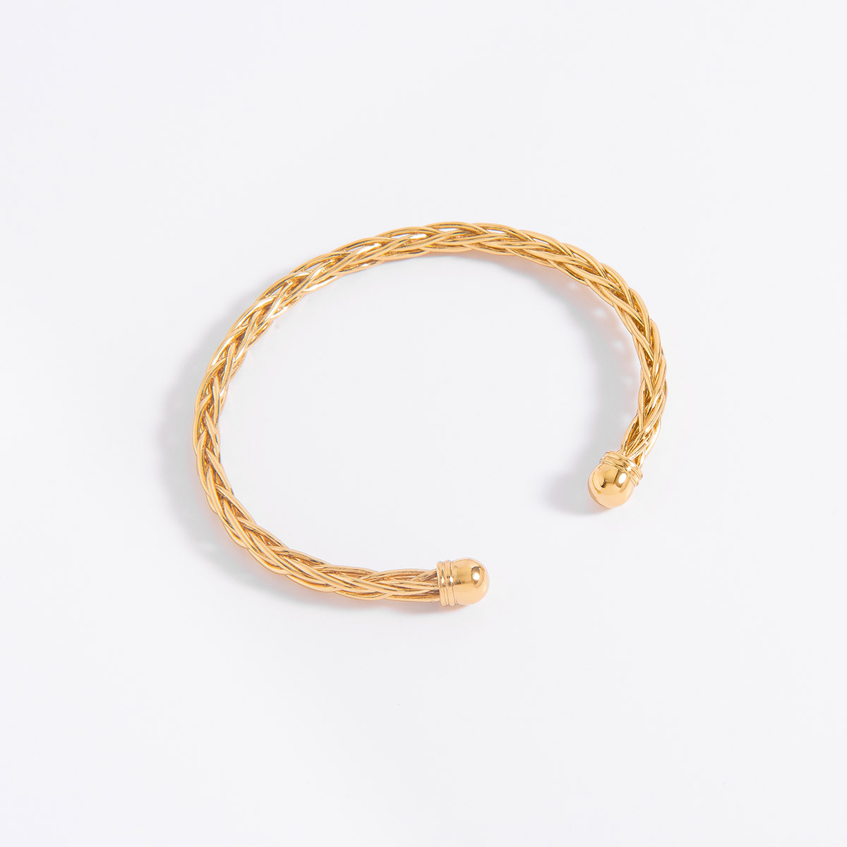 Pulsera de Oro 18k Trenzada Ajustable Elegante