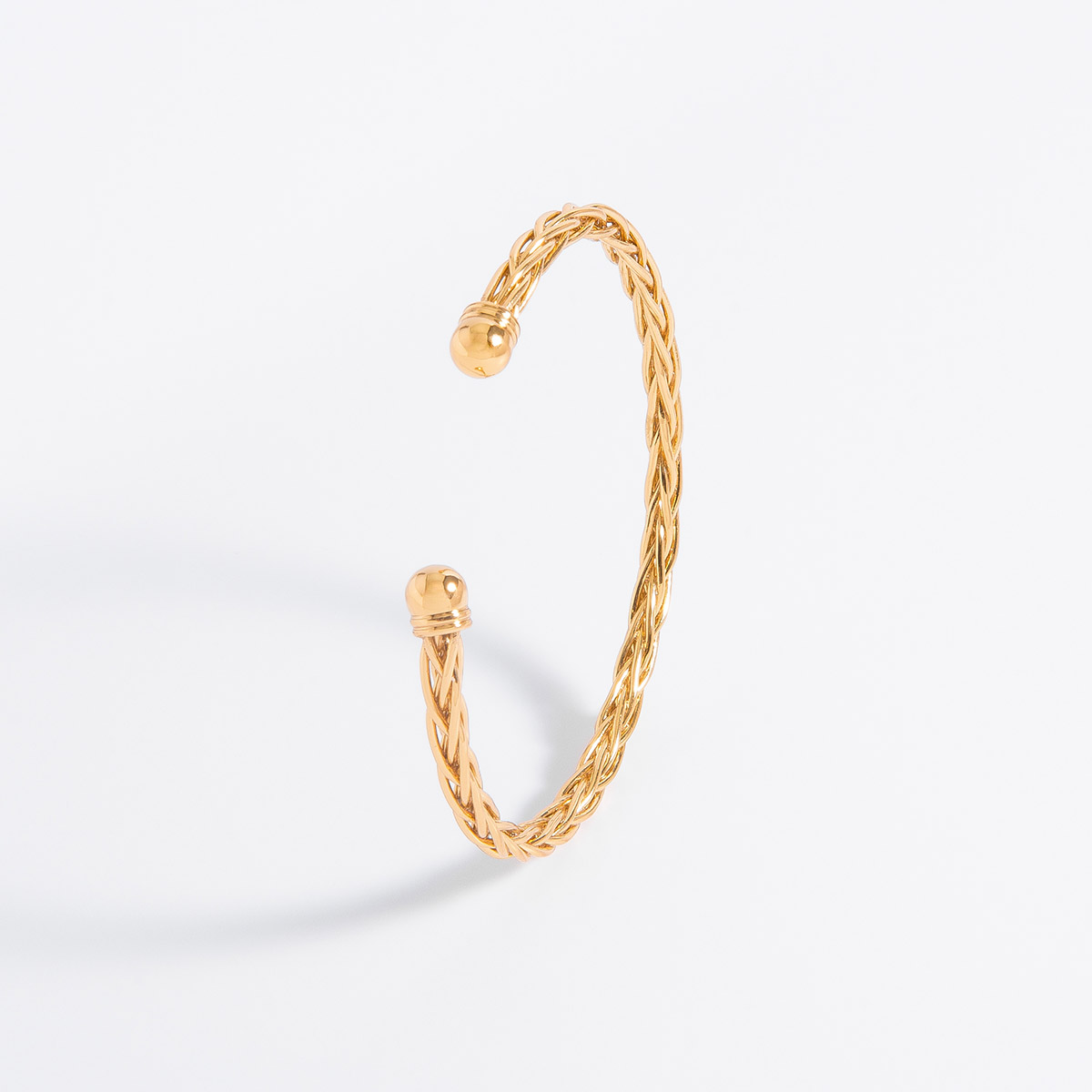 Pulsera de Oro 18k Trenzada Ajustable Elegante