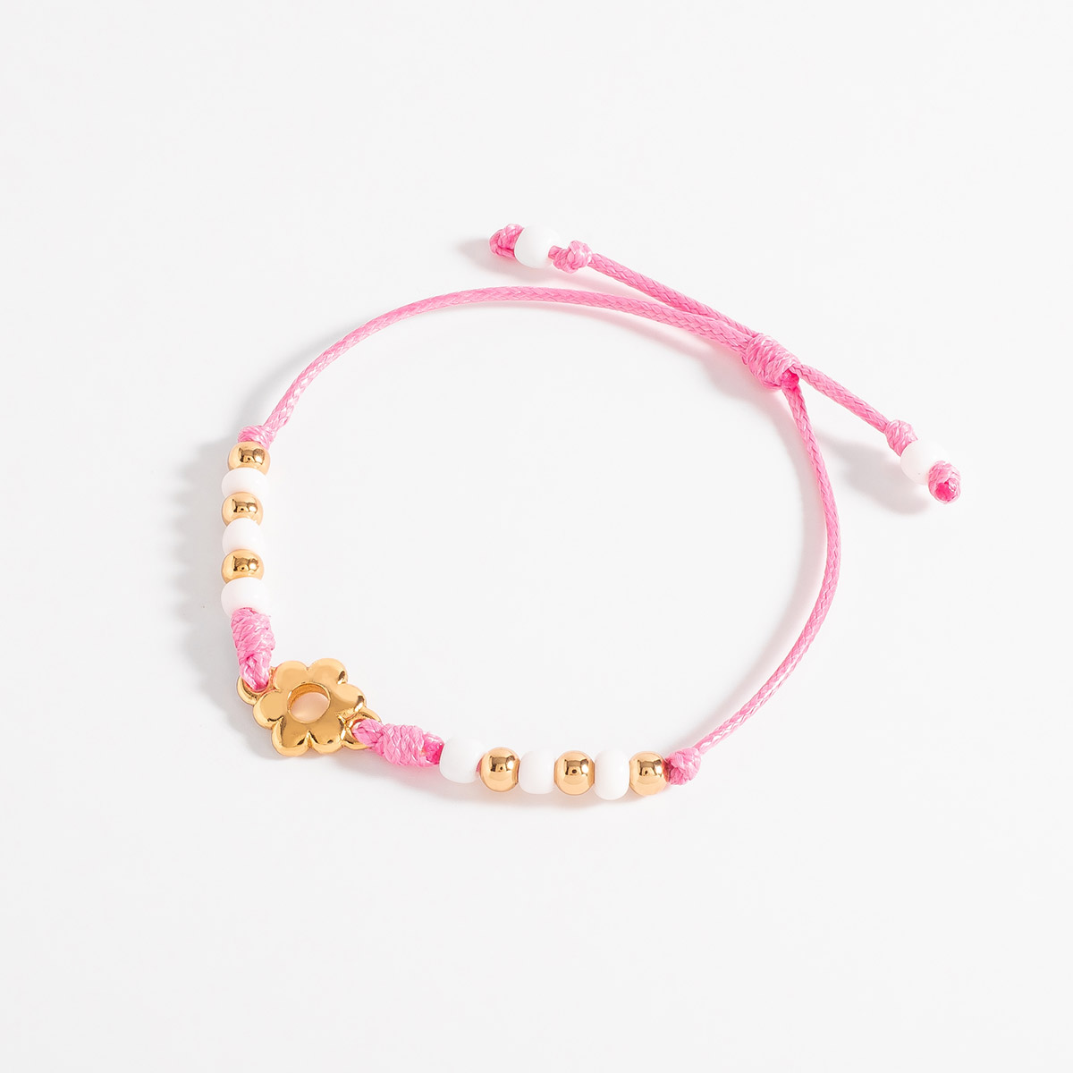Pulsera Ajustable Niñas con Charm de Flor y Cuentas Pulsera Ajustable Niñas con Charm de Flor y Cuentas