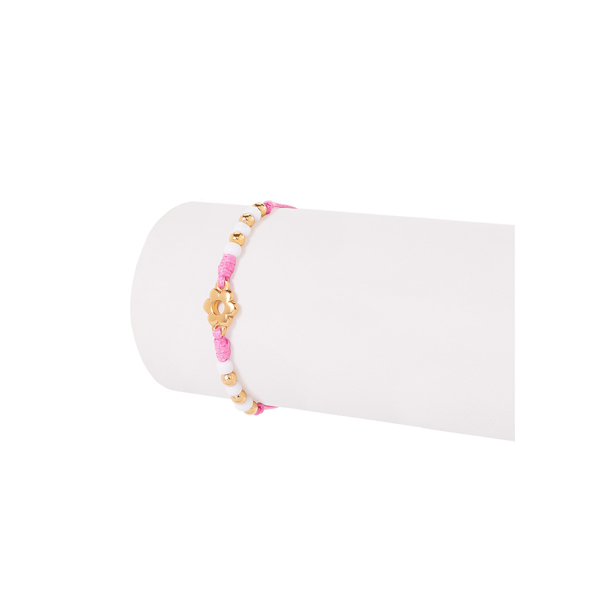 Pulsera Ajustable Niñas con Charm de Flor y Cuentas