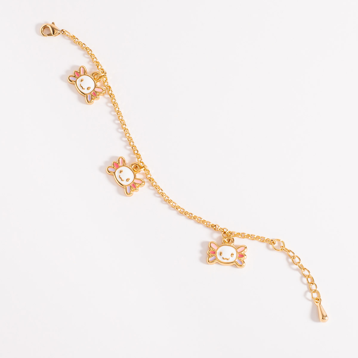 Pulsera infantil de ajolote con baño de oro 18k