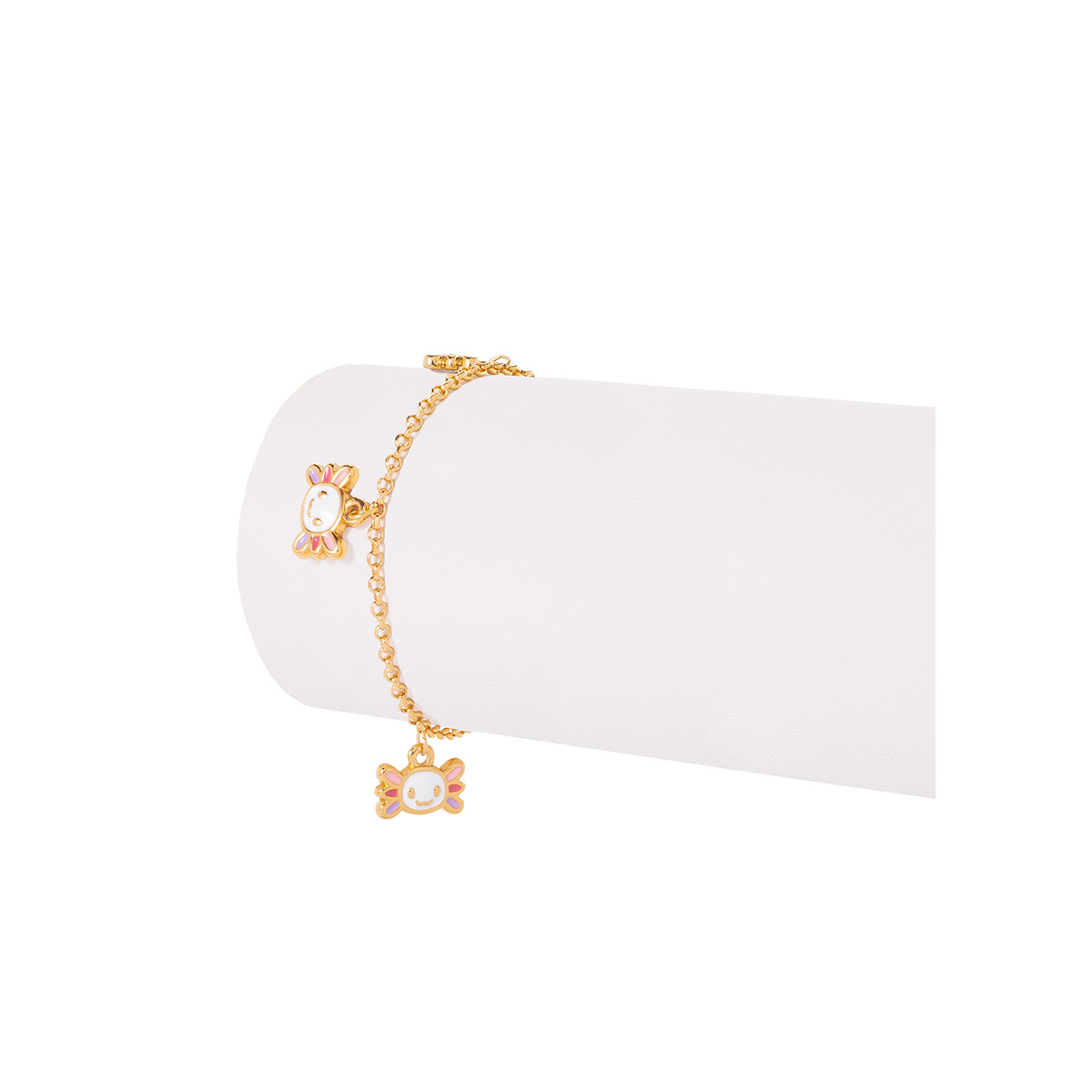 Pulsera infantil de ajolote con baño de oro 18k