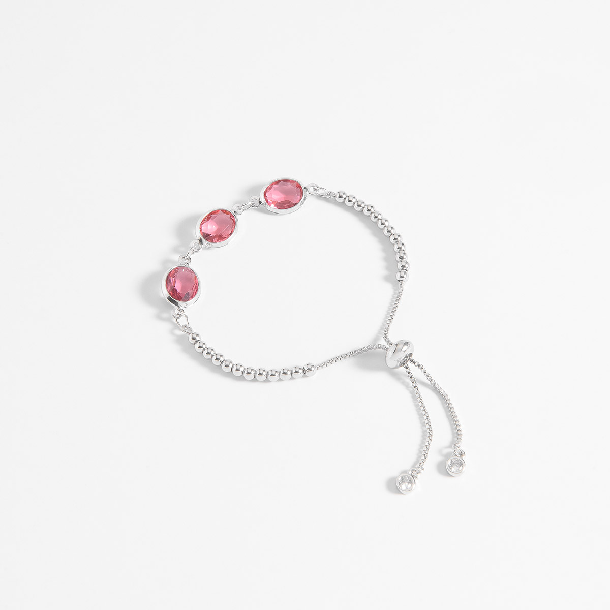 Pulsera Ajustable con Diamonice Fucsia Brillante