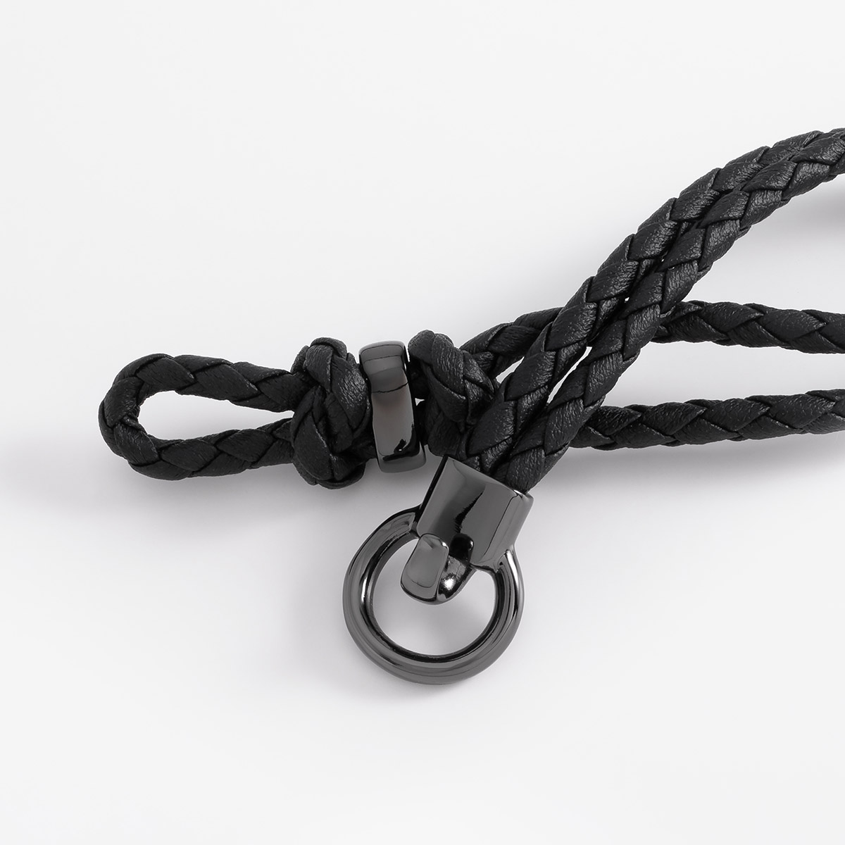 Pulsera doble de cobalto tejido en baño de platino 21 cm