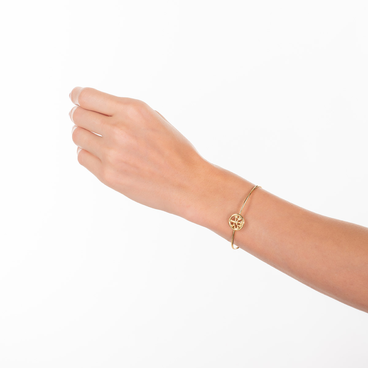 Pulsera en baño de oro diseño árbol de la vida ajustable