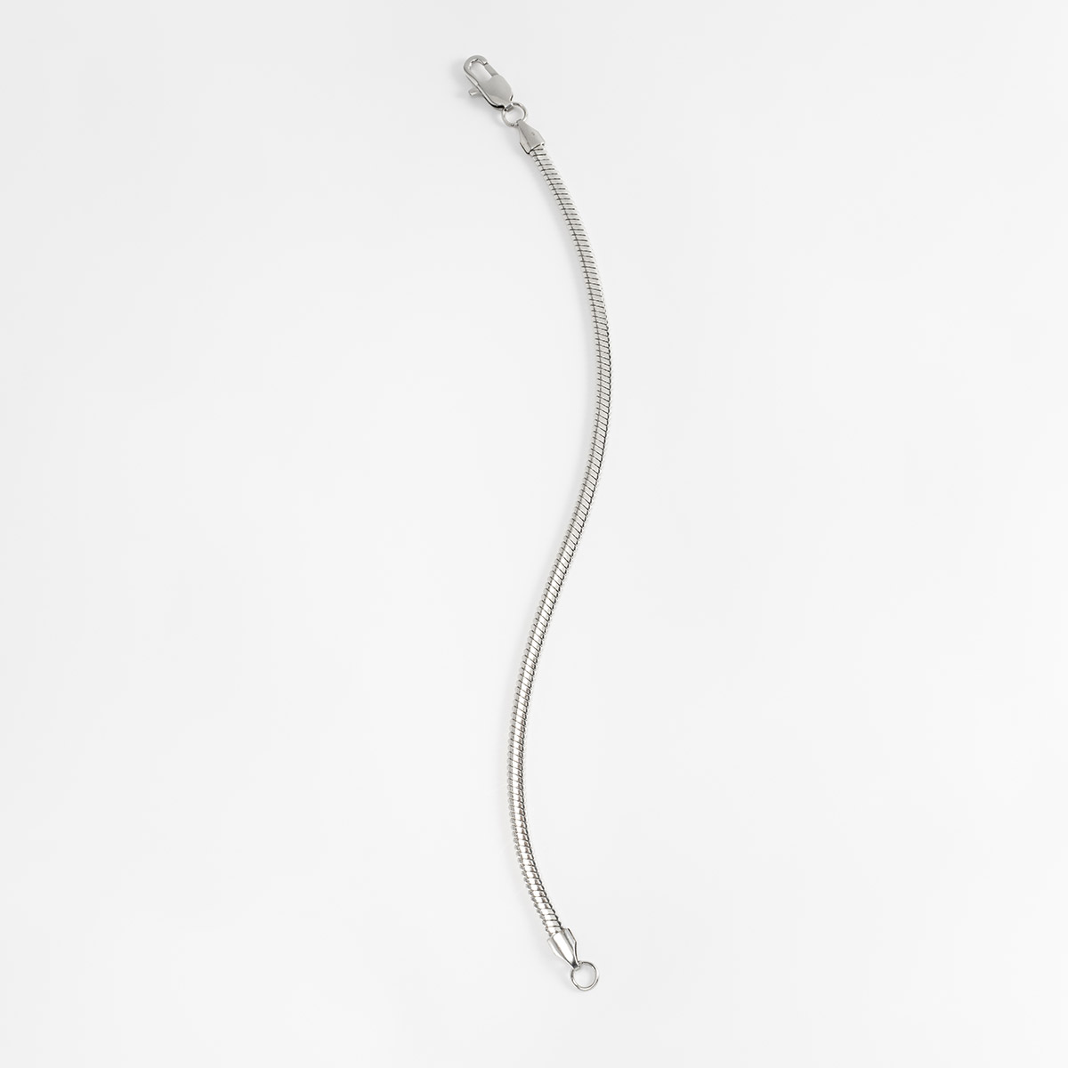 Pulsera en baño de rodio cadena tipo serpiente moderna