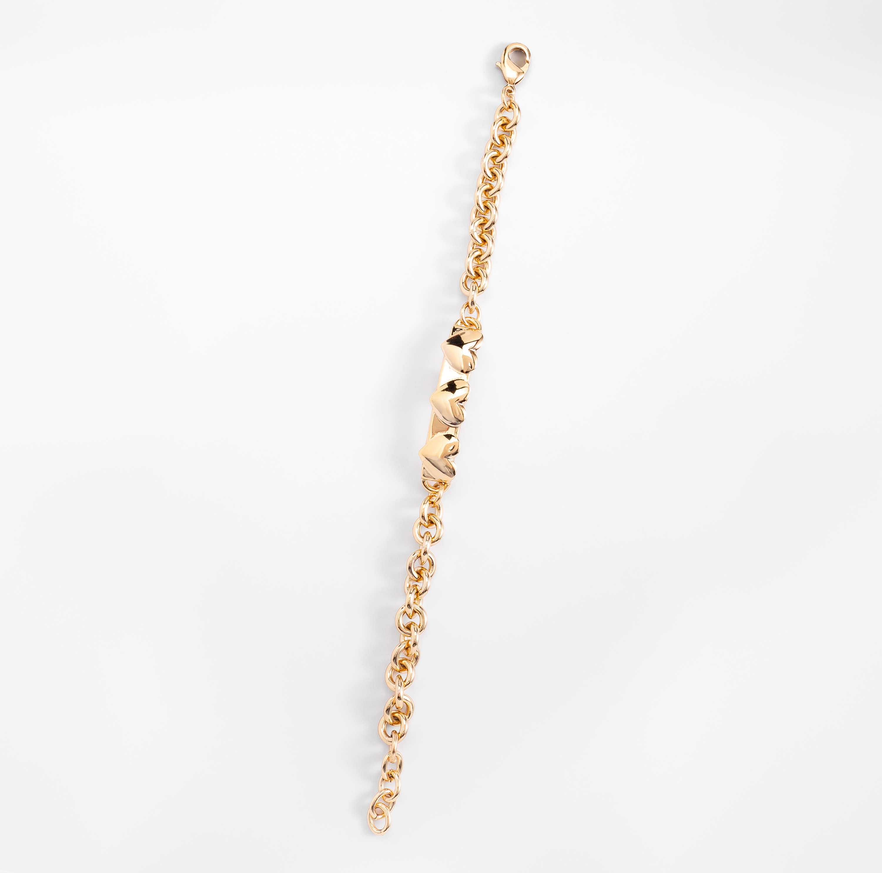 Pulsera en baño de oro con eslabones circulares grabados