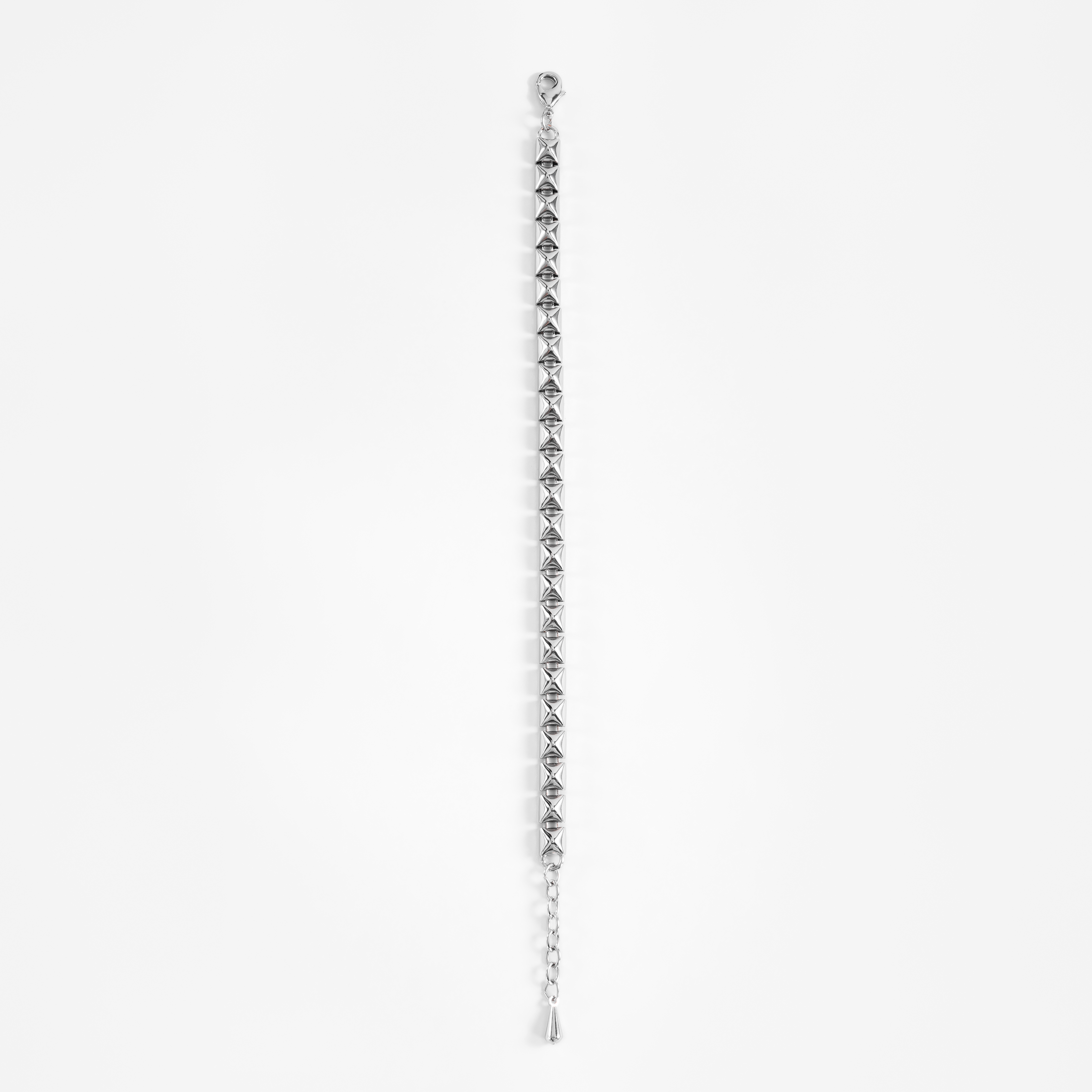 Pulsera en baño de platino eslabones geométricos modernos