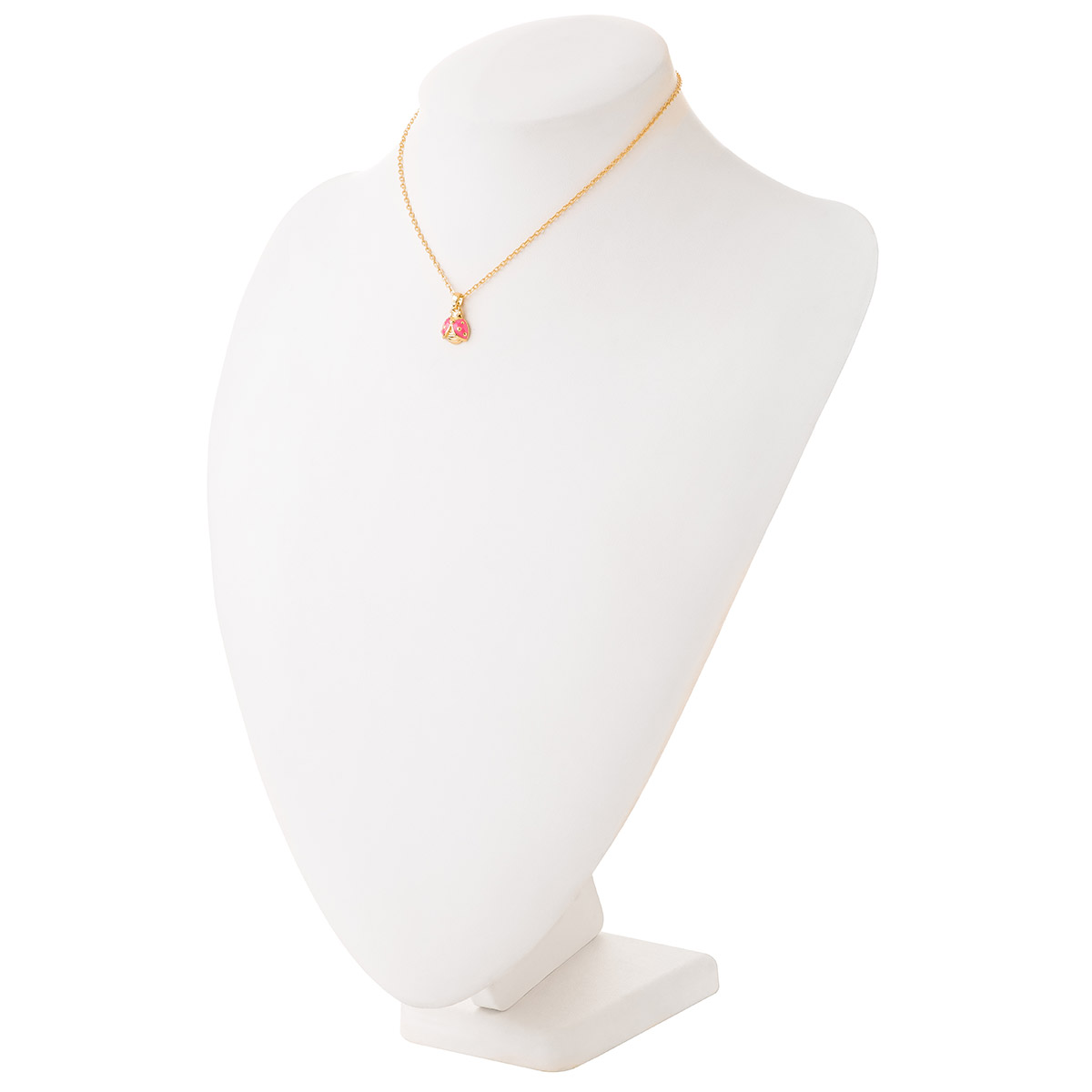 Collar con dije catarina en rosa en baño de oro