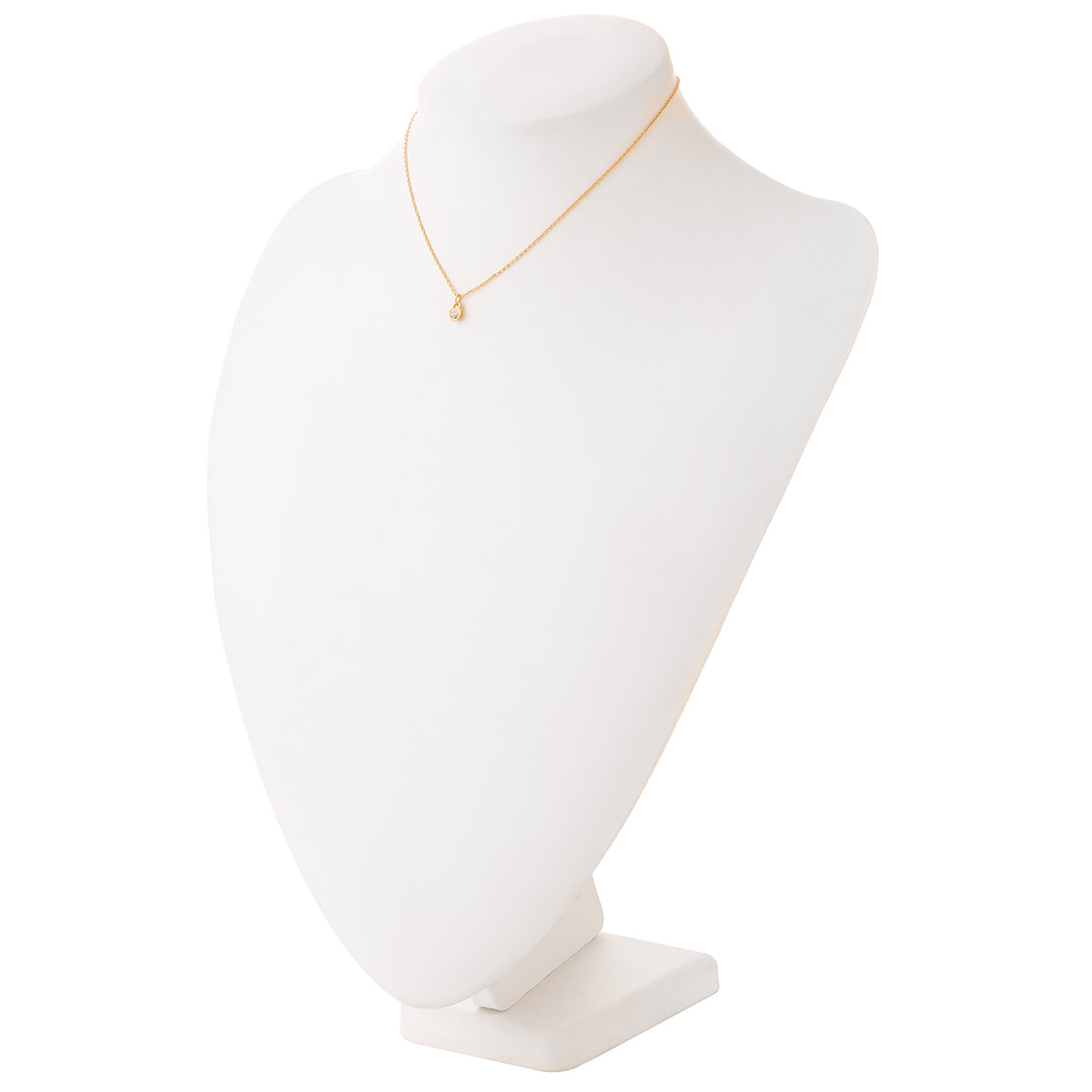 Collar con dije en baño de oro con piedra cristal