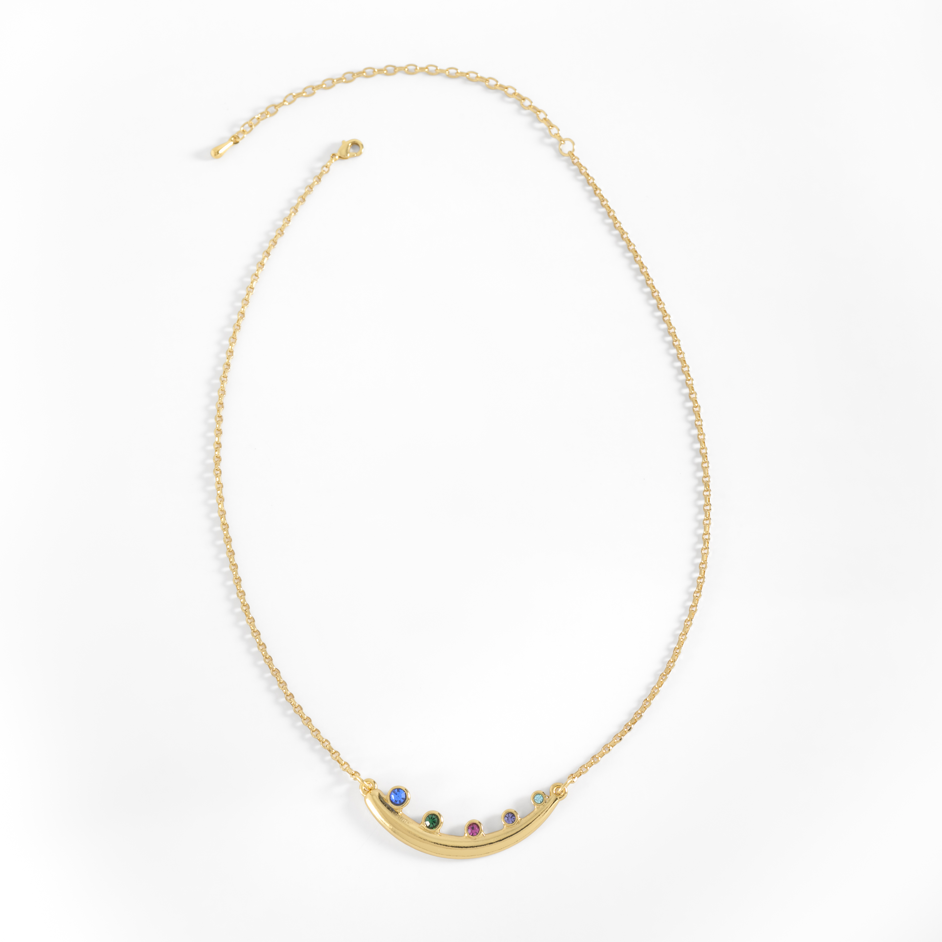 Collar en baño de oro con piedras multicolores exclusivo