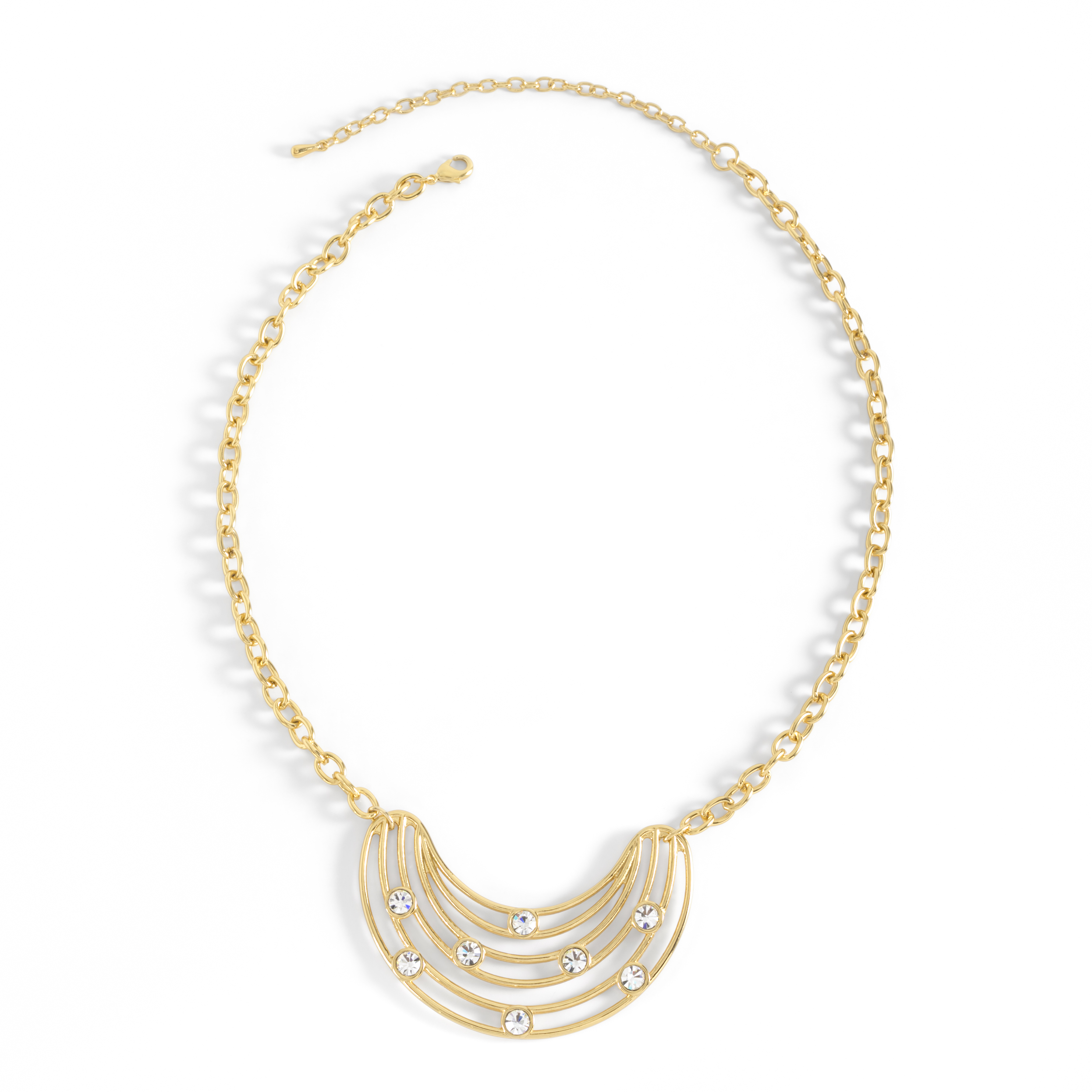 Collar en baño de oro 18k con colgante media luna
