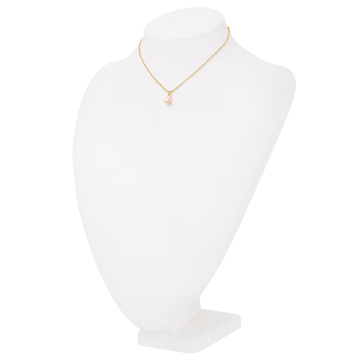 Collar en baño de oro con flor detallada y perla crema