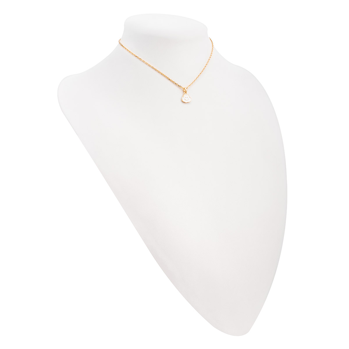 Collar en baño de oro con dije de nube y esmalte blanco