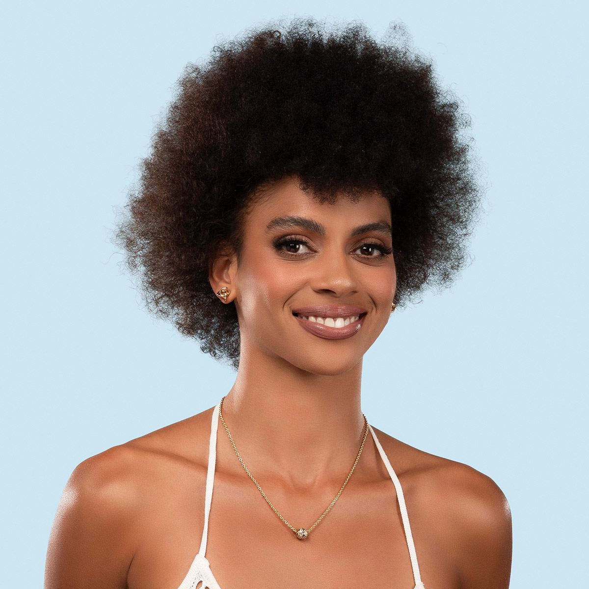 Collar en baño de oro dije esfera piedras rosa brillante