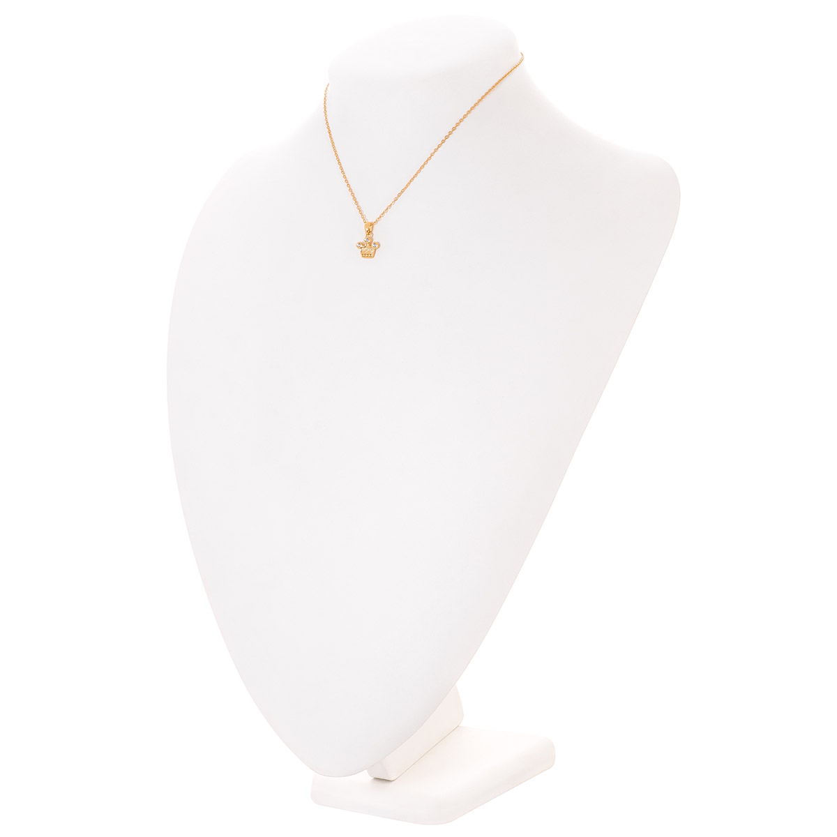 Collar en baño de oro con dije corona y toque brillante